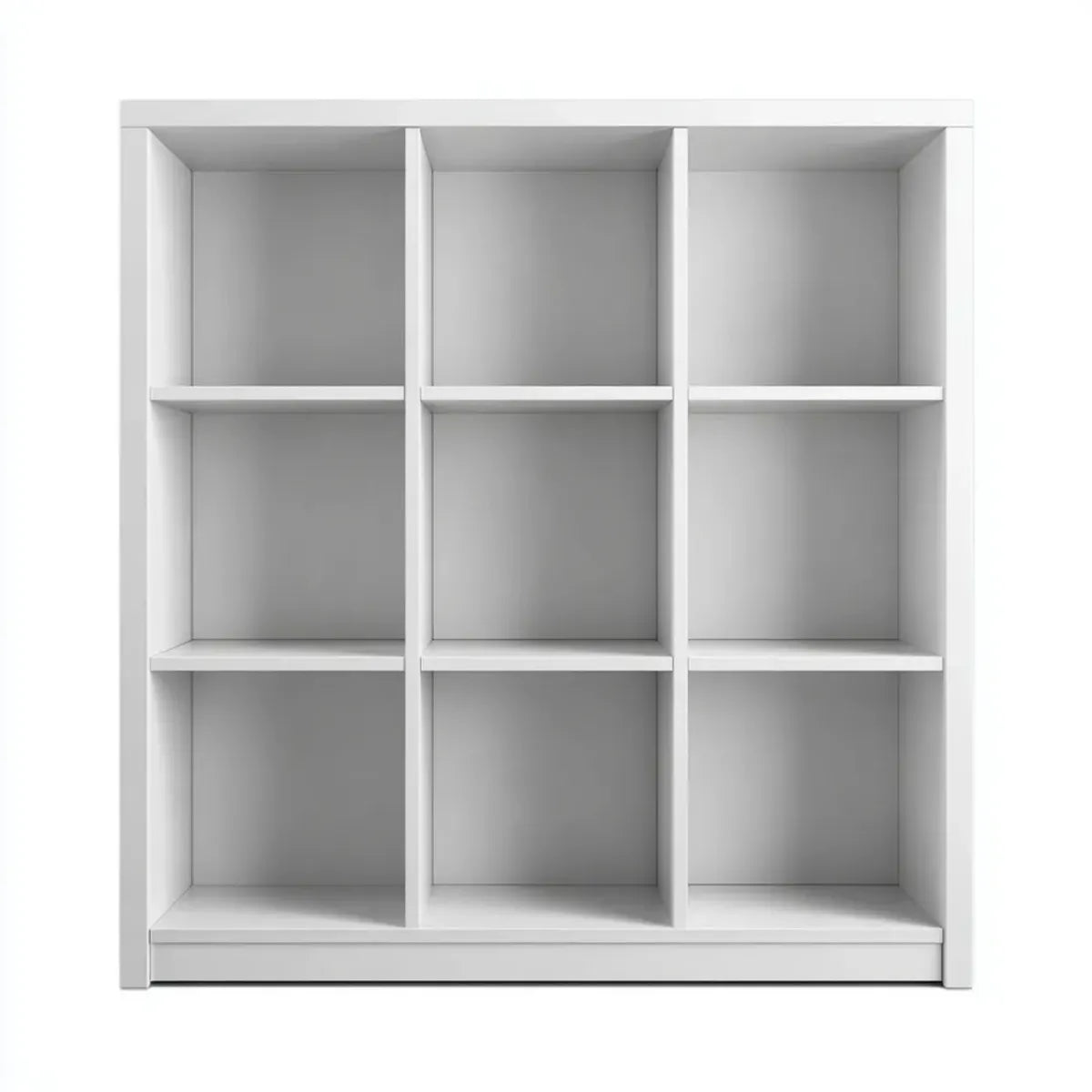 Regał, Biblioteka 9 szafek białych 120 x 30 x 120 cm w prostokątnych panelach MDF