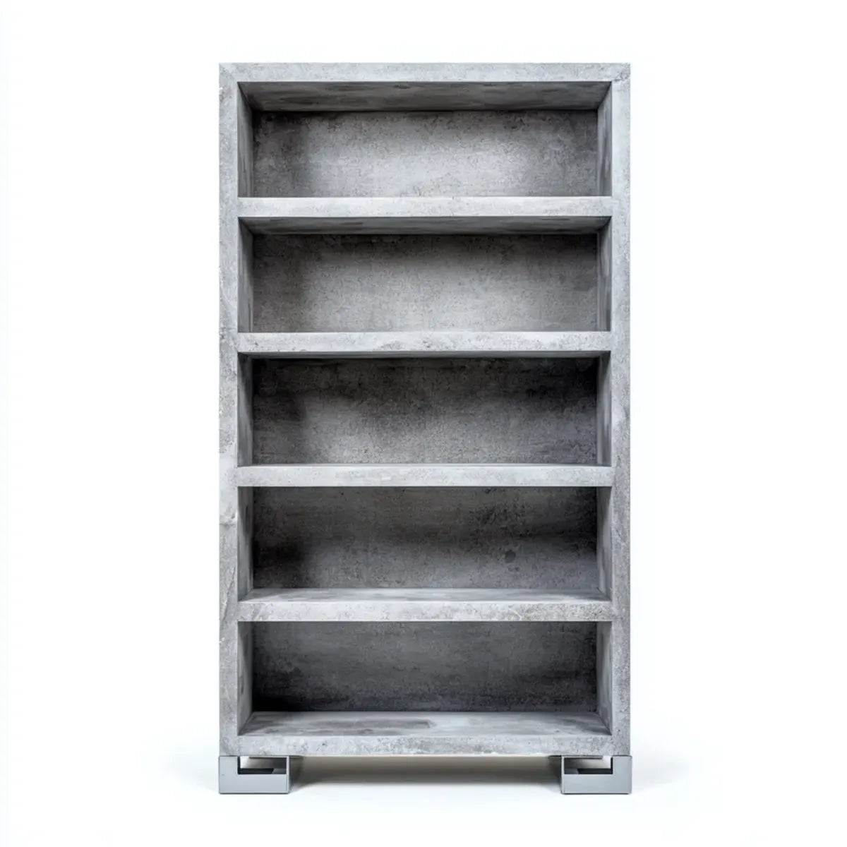 Regał, 5 szarych betonowych prostokątnych niszy włóknistych 80 x 35 x 180 cm