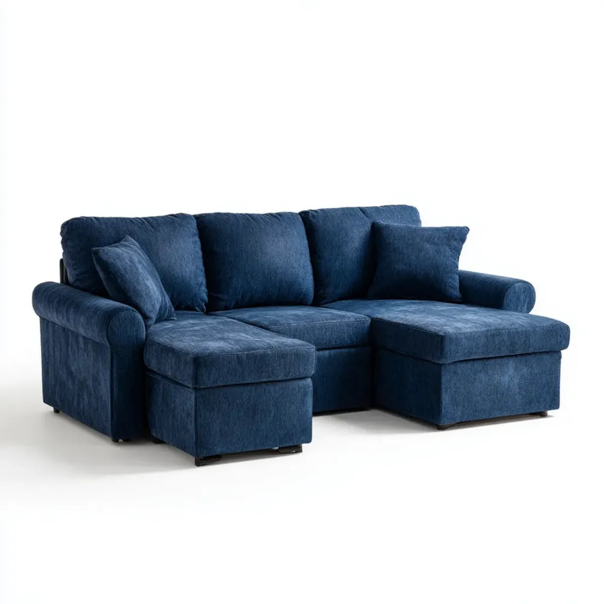 Sofa, 3-kanapa fotela ciemnoniebieski 230 x 100 x 88 cm poliester inclusive prostokątna