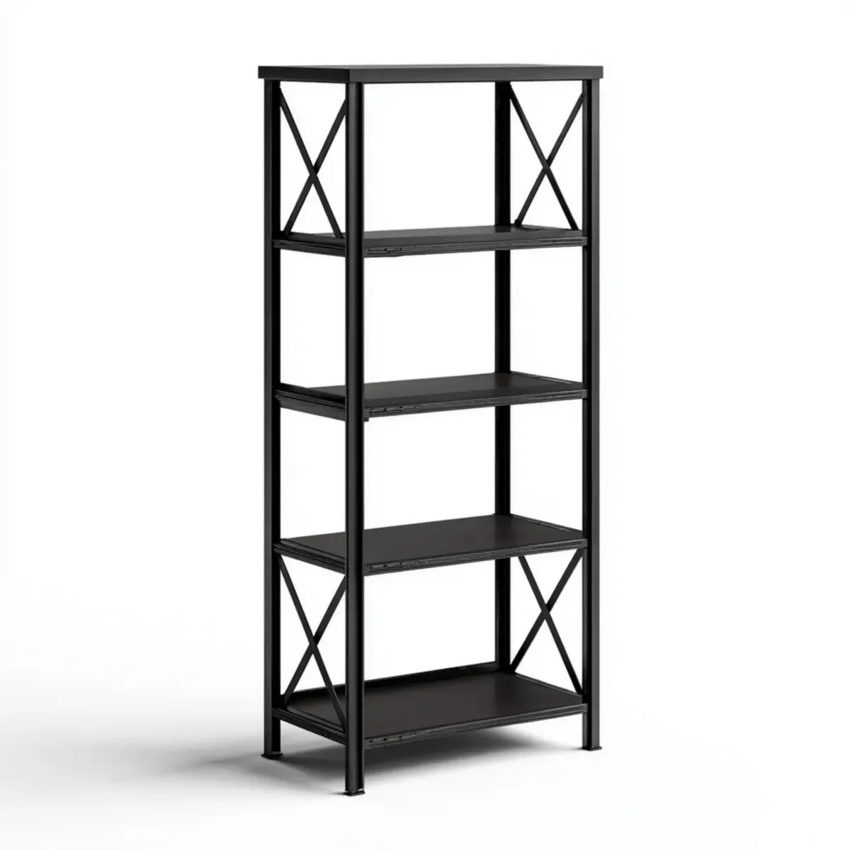 Regał, Półka magazynowa 5 poziomów czarny stal 60 x 30 x 150 cm prostokątny