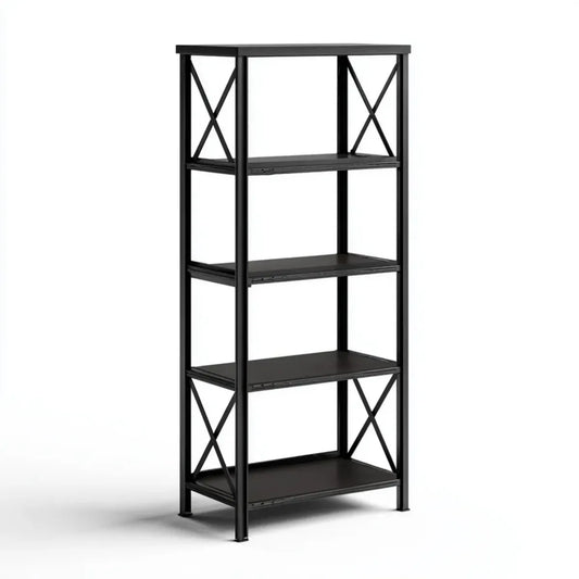 Regał, Półka magazynowa 5 poziomów czarny stal 60 x 30 x 150 cm prostokątny