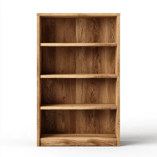 Regał, Otwarta biblioteka w naturalnym prostokątnym dębie litym 80 x 30 x 128 cm z 4 poziomami