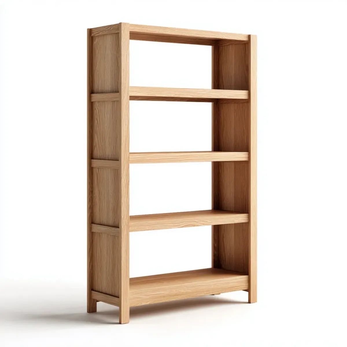 Regał, Otwarta biblioteka półkowa z dębem naturalnym 80 x 30 x 180 cm w prostokątnym dębie litym 4 poziomy
