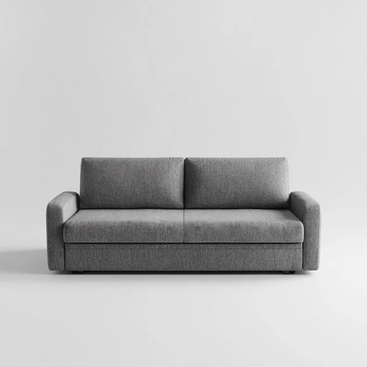 Sofa 2 umieszcza szary 160 x 85 cm x 85 cm w prostokątnym kształcie poliestru, 160 x 85 x 85 cm