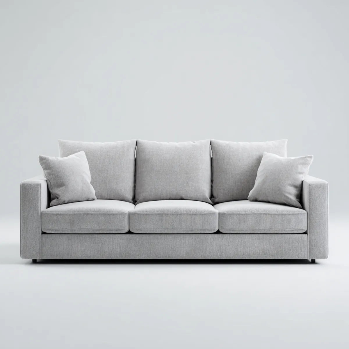 Sofa 3 umieszcza jasnoszary 220 x 90 x 85 cm poliestrowa powłoka prostokątna kształt