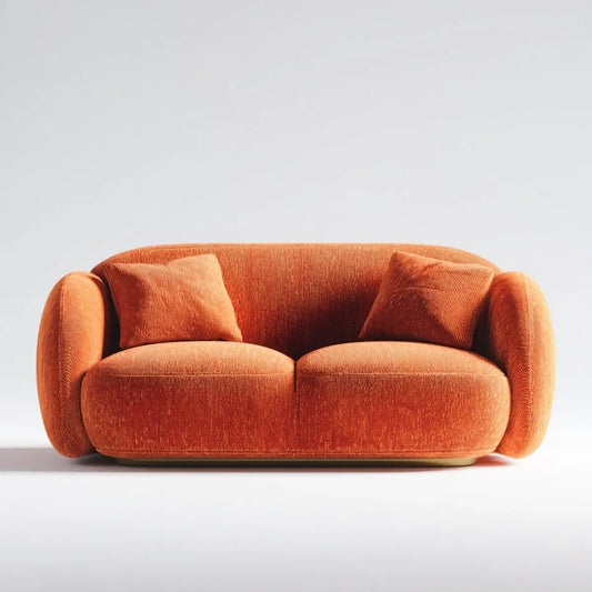 Sofa, 2-fotela Orange 170 x 90 x 78 cm poliester Cord Zaokrąglony kształt