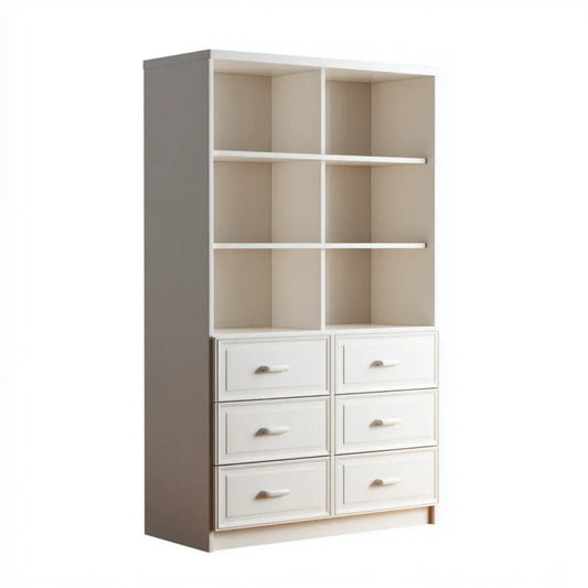 Regał, Łóżka z 6 białą szufladą w panelach MDF 80 x 40 x 180 cm prostokątny