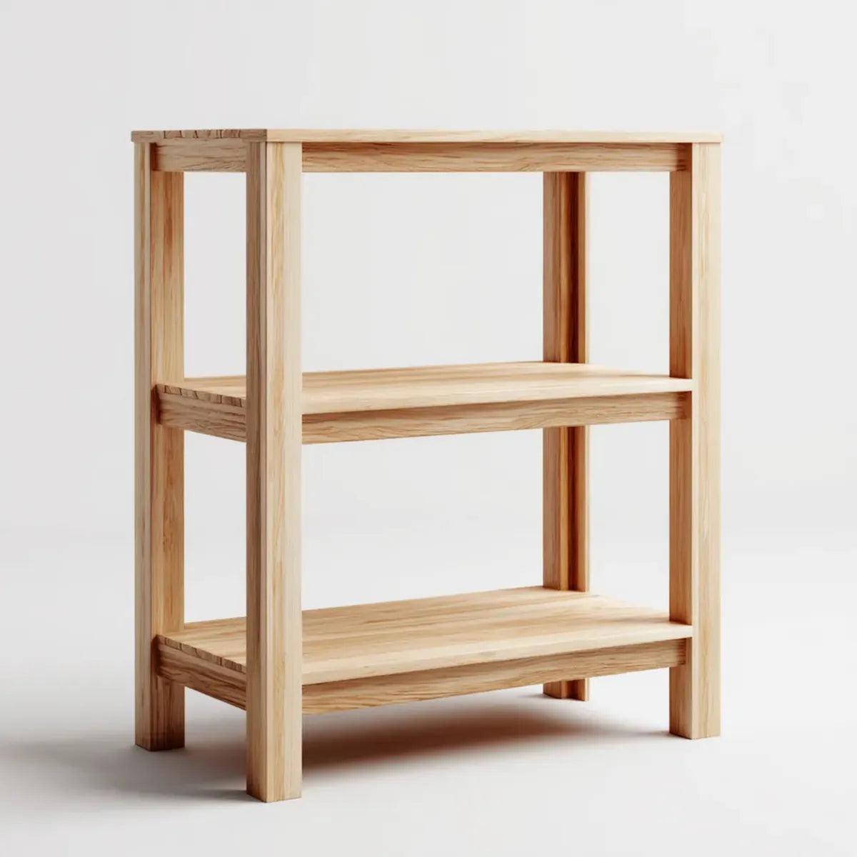 Regał, 3 poziomy półka magazynowa w naturalnej prostokątnej sosnie 60 x 30 x 80 cm