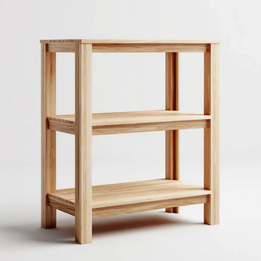 Regał, 3 poziomy półka magazynowa w naturalnej prostokątnej sosnie 60 x 30 x 80 cm