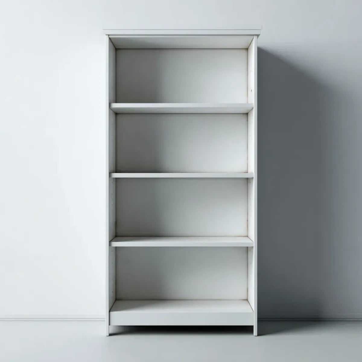 Regał, Biała prostokątna półka w panelach MDF 60 x 30 x 180 cm