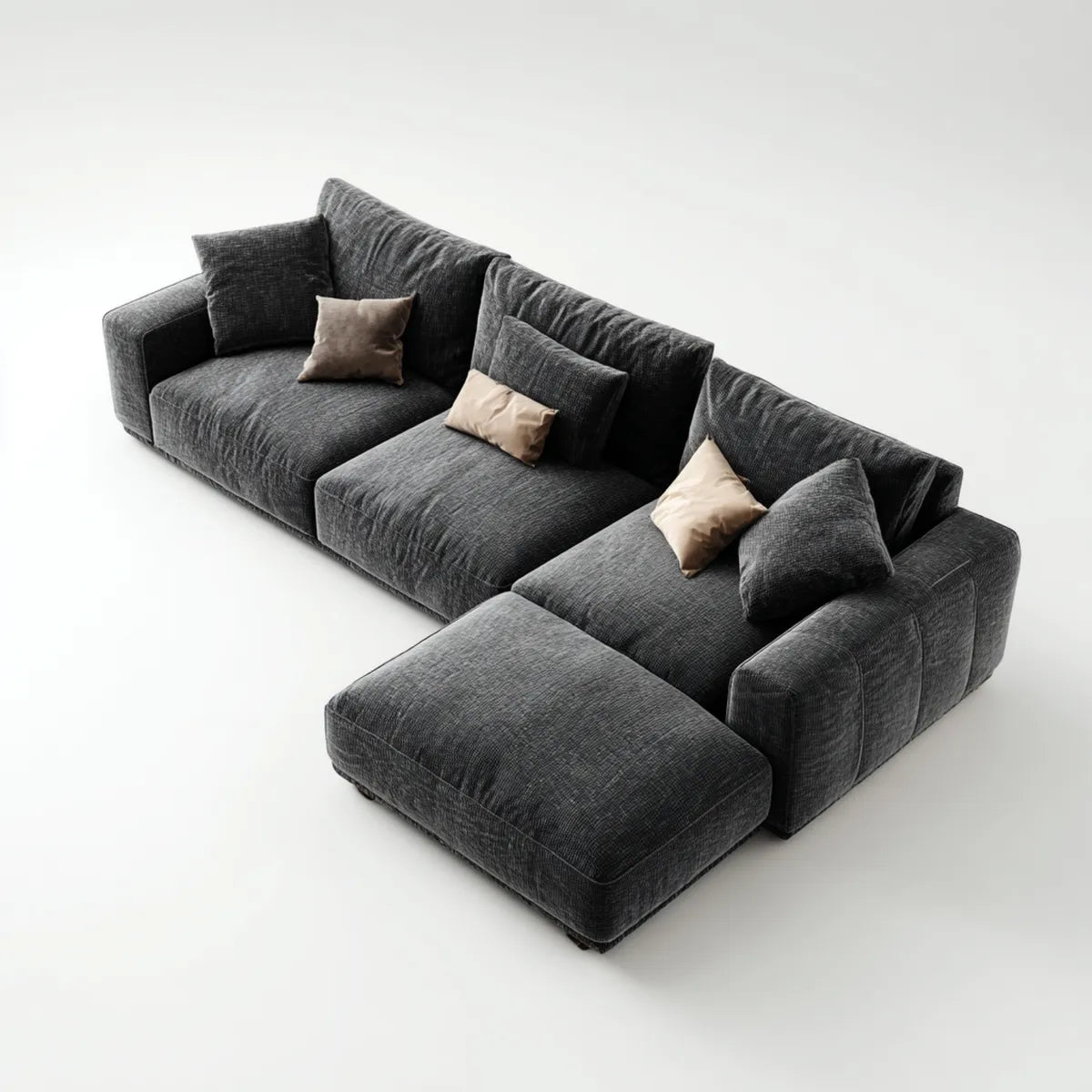 Sofa, Modułowa sofa narożna 4 Szare miejsca 300 x 170 x 85 cm w kształcie poliestru L