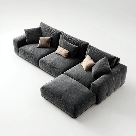 Sofa, Modułowa sofa narożna 4 Szare miejsca 300 x 170 x 85 cm w kształcie poliestru L