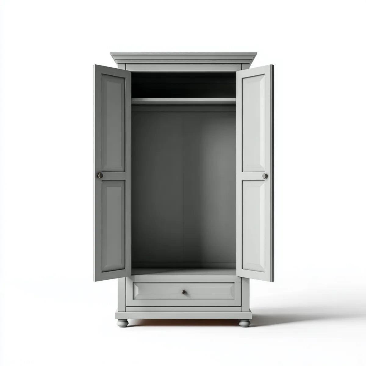 Szafa szarość 100 x 55 x 200 cm MDF prostokątna z 2 drzwi szafa bar i szuflada