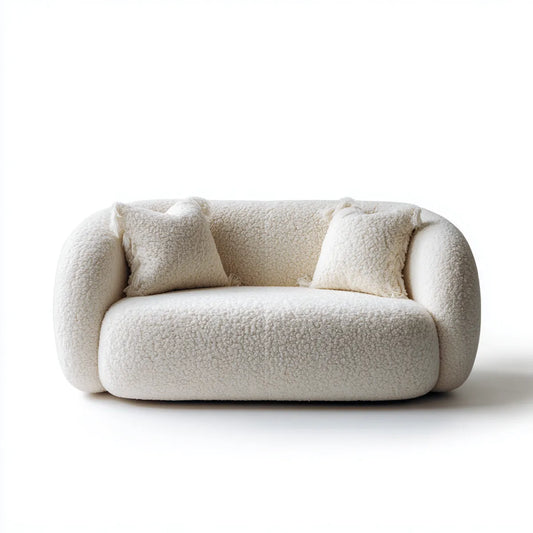 Sofa 2 umieszcza kość słoniową booklé w zaokrąglonym kształcie poliestru 180 x 95 x 75 cm