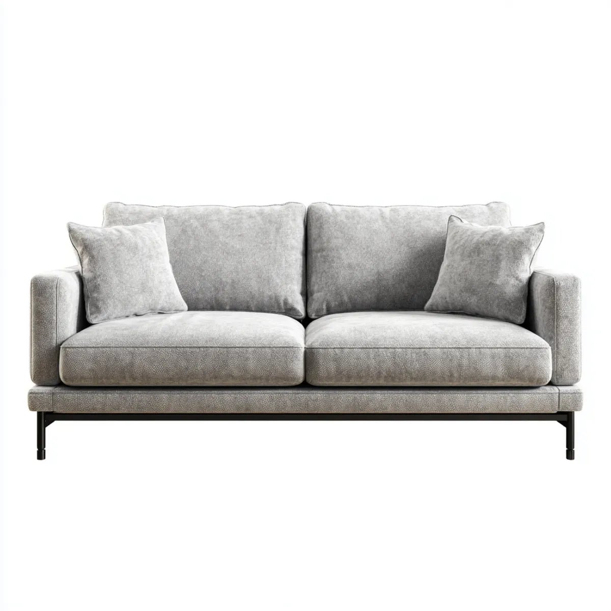 Sofa 2 umieszcza szary 180 x 85 cm x 85 cm w prostokątnym poliestrze, 180 x 85 x 85 cm
