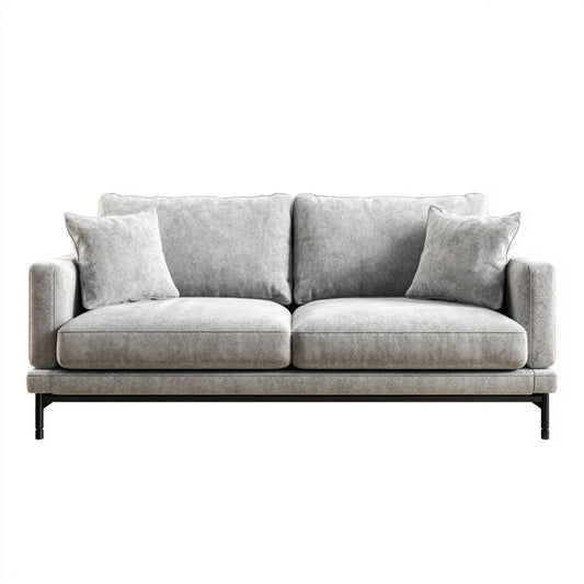 Sofa 2 umieszcza szary 180 x 85 cm x 85 cm w prostokątnym poliestrze, 180 x 85 x 85 cm