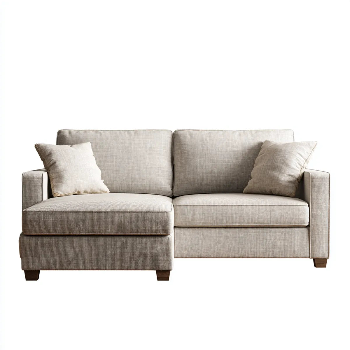 Sofa 2 miejsca beżowe prostokątna poliester 160 x 90 x 88 cm