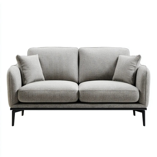 Sofa 2 umieszcza jasnoszary 160 x 88 x 85 cm w poliestrze ze stalowych nóg prostokątna kształt
